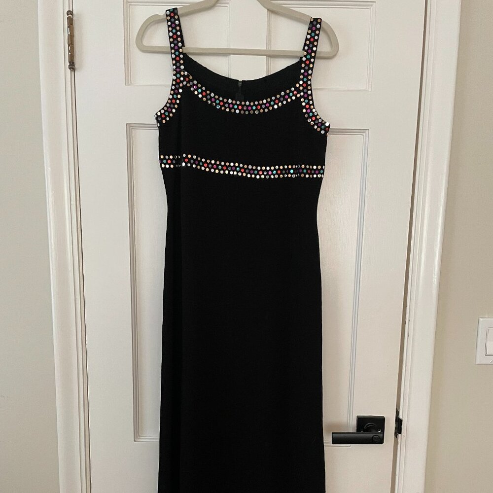 St. John Evening Gown Marie Gray Santana Knit with Confetti Sequins Size 8 EUC